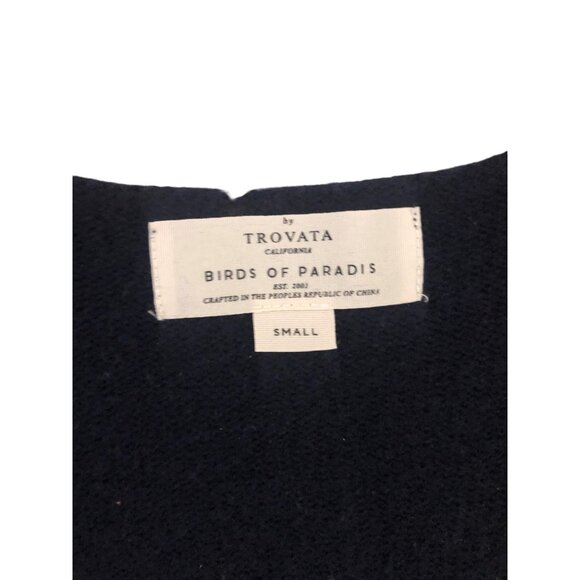 Birds of Paradis Trovata Colorblock Navy Rust Wool Open Duster Cardigan Small - Picture 2 of 7